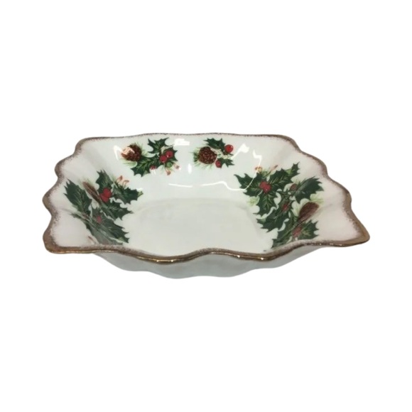 Queens Rosina Fine Bone China Yuletide 5" Bon Bon Trinket Square Scalloped Dish - Picture 8 of 8